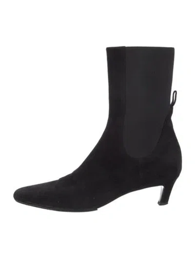 Pre-owned Totême Suede Sock Boots In Black