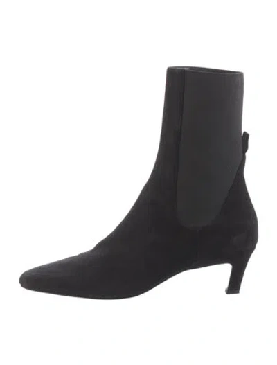 Pre-owned Totême Suede Sock Boots In Black