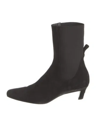 Pre-owned Totême Suede Sock Boots In Black
