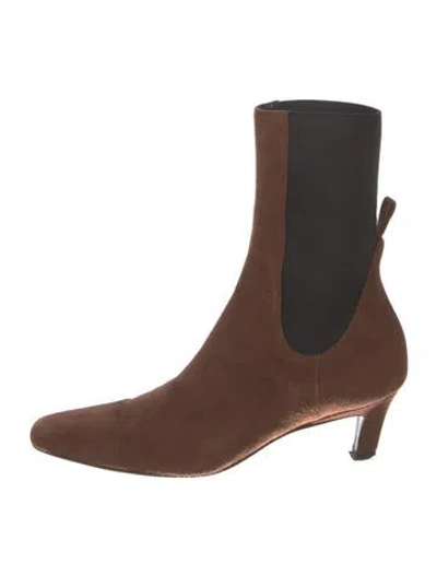 Pre-owned Totême Suede Sock Boots In Brown