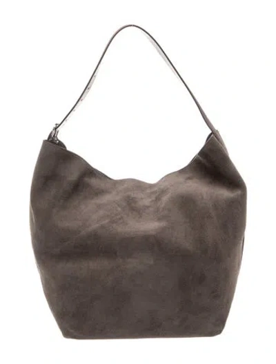 Pre-owned Totême Suede Suede Belted Tote Medium In Grey