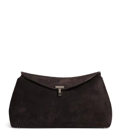 Totême Suede T-lock Clutch Bag
