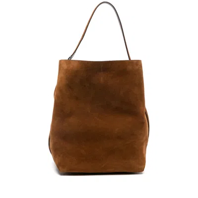 Totême Suede Tote Bag In Brown