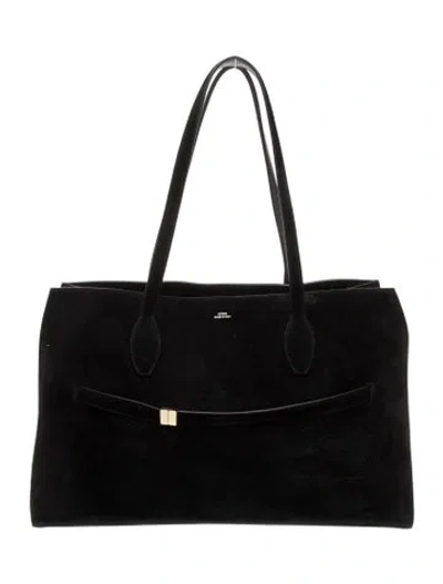 Pre-owned Totême Suede Tote In Black