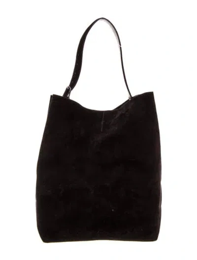 Pre-owned Totême Suede Tote In Black
