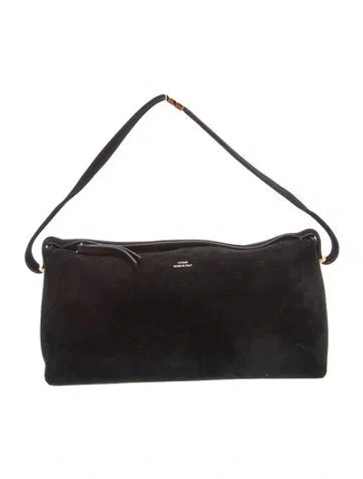 Pre-owned Totême Suede  Suede Shoulder Bag Small In Black