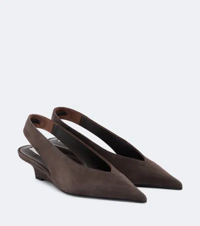 Totême Suede Wedges In Brown