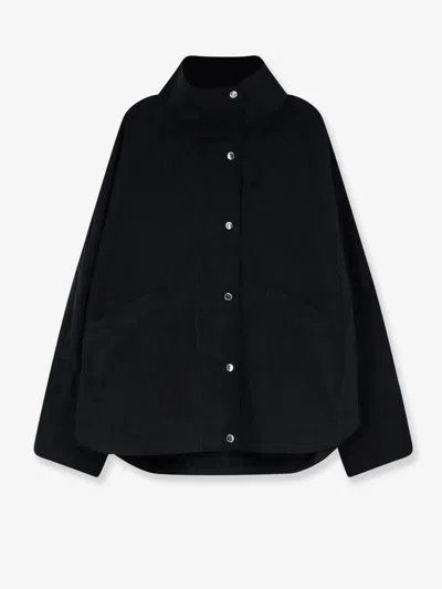 Totême Summer Cotton Blend Jacket In Black