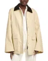 Totême Corduroy-trimmed Coated-canvas Jacket In Neutrals