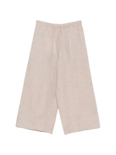Totême Summer Drawstring Palazzo Pants In Neutral