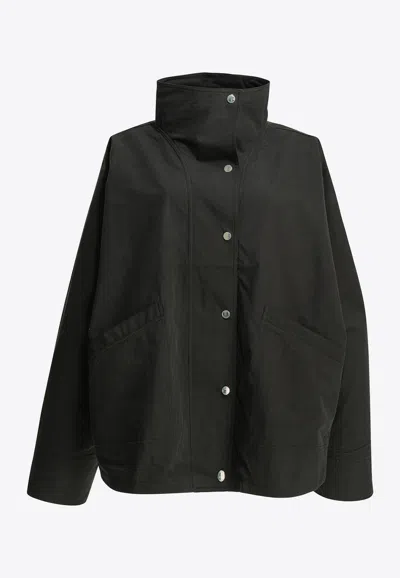 Totême Summer Parachute Windbreaker Jacket In Black
