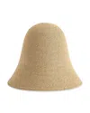 Totême Sun Hat Wide Brim Straw Design Lightweight In Metallic