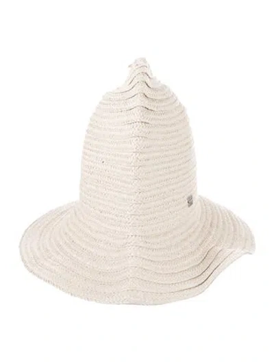 Pre-owned Totême Sun Straw Hat In White