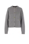 Totême Womens Grey Melange Hammered Button Round-neck Wool-blend Cardigan Xs In Gray