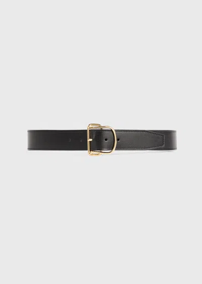 Totême Swirl Leather Belt Black