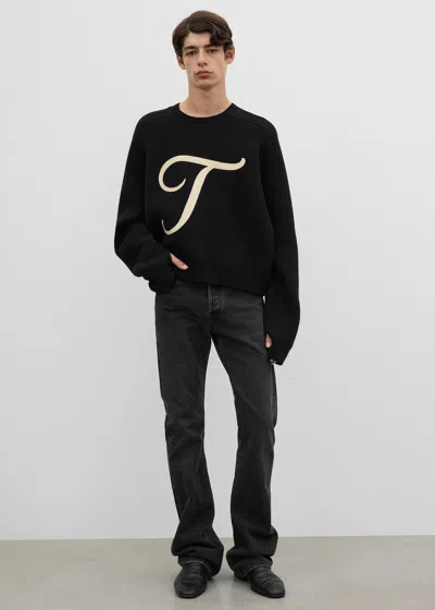 Totême T Double-faced Crew Black