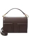 Totême Toteme T-flap Mini Leather Shoulder Bag In Brown
