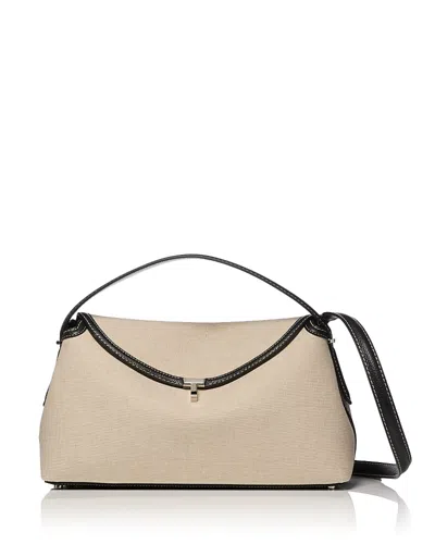 Totême T-lock Canvas Top Handle Bag In Brown