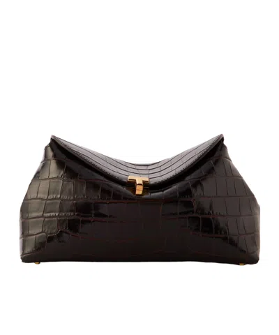 Totême T-lock Clutch Bag In Brown