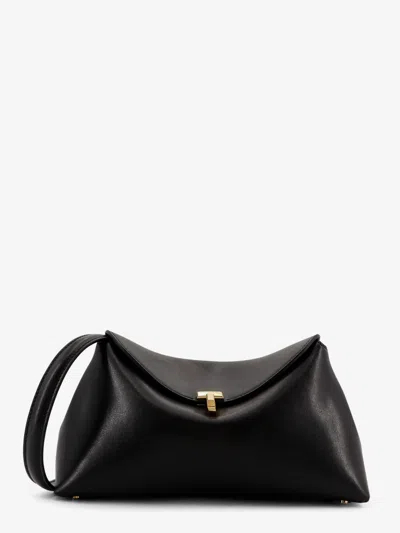 Totême T-lock Clutch Leather Shoulder Bag In Black