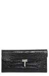 Totême Toteme T-lock Croc Embossed Leather Wallet