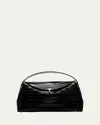 Totême T-lock Croc-embossed Top-handle Bag In Brown