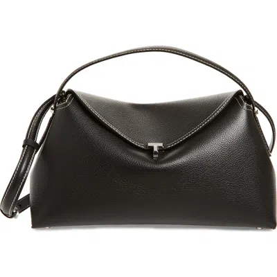 Totême Toteme T-lock Curved Leather Shoulder Bag