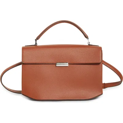Totême Toteme T-lock Curved Leather Shoulder Bag In Brown