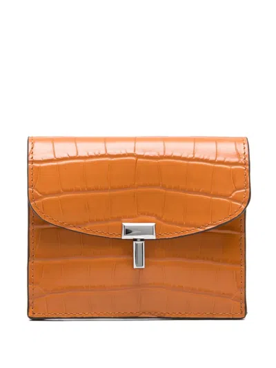 Totême T-lock Embossed Cardholder In Orange