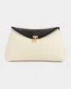 Totême T-lock Embroidered Leather Clutch Bag In Multi