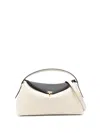 Totême T-lock Embroidered Leather Shoulder Bag In White