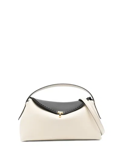 TOTÊME T-LOCK EMBROIDERED LEATHER SHOULDER BAG