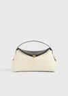 Totême T-lock Embroidered Leather Top Handle Black/milk