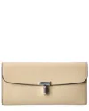 Totême Toteme T-lock Fold-over Leather Continental Wallet In Sand