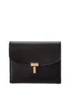 Totême Toteme T-lock Fold-over Small Leather Card Case In Black