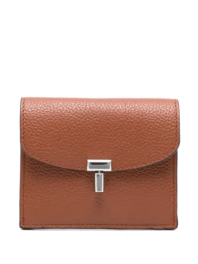 Totême T-lock Grained Cardholder In Brown