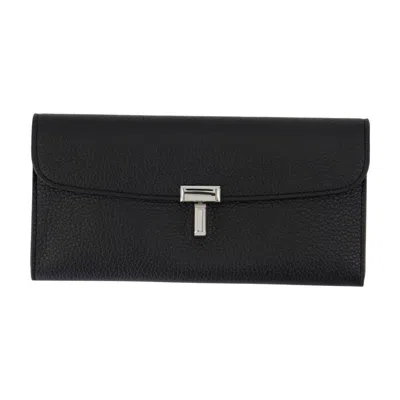 Totême Toteme T-lock Grained Coin Purse In Black
