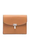 Totême T-lock Grained Leather Cardholder In Neutral