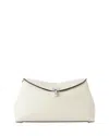 Totême T-lock Grained-leather Clutch In White