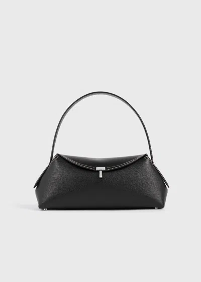 Totême T-lock Grained-leather Shoulder Black