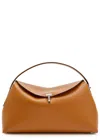 Totême T-lock Grained-leather Top Handle Tan