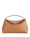 Totême T-lock Grained-leather Top Handle Tan In Brown