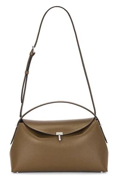Totême T-lock Grained Leather Top Handle Bag In Brown