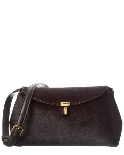 Totême Toteme T Lock Haircalf Shoulder Bag In Brown