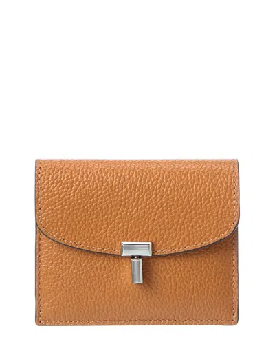 Totême Toteme T Lock Leather Crad Case In Orange