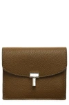 Totême Toteme T-lock Leather Card Holder In Brown