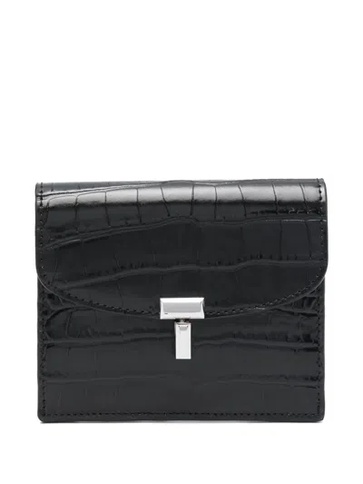 Totême T-lock Leather Card Holder In Red