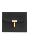 Totême T Lock Leather Cardholder In Black