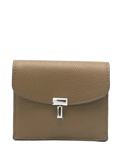 Totême T-lock Leather Cardholder In Brown