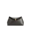 Totême Mini T-lock Leather Clutch Bark